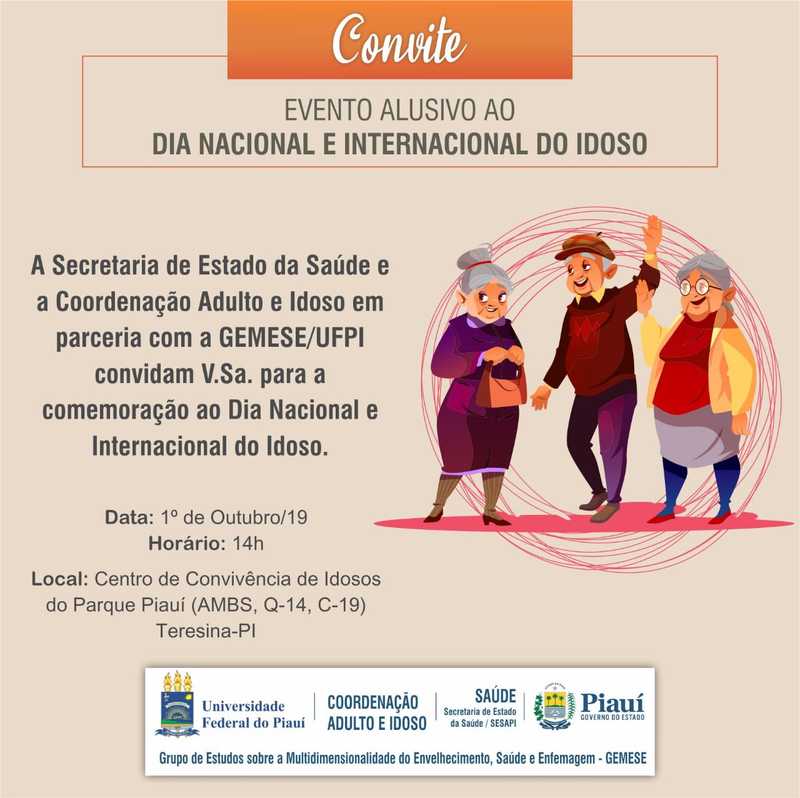 Convite Para A Comemora O Do Dia Nacional E Internacional Do Idoso