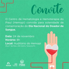 Hemopi vai homenagear os maiores doadores de sangue do Piauí