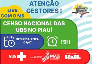 No Piauí, 139 UBS ainda não preencheram o questionário do Censo Nacional das Unidades Básicas de Saúde